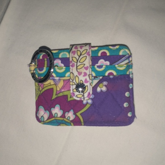 Vera Bradley Handbags - Vera Bradley ID Zip keychain case - Purple and Green